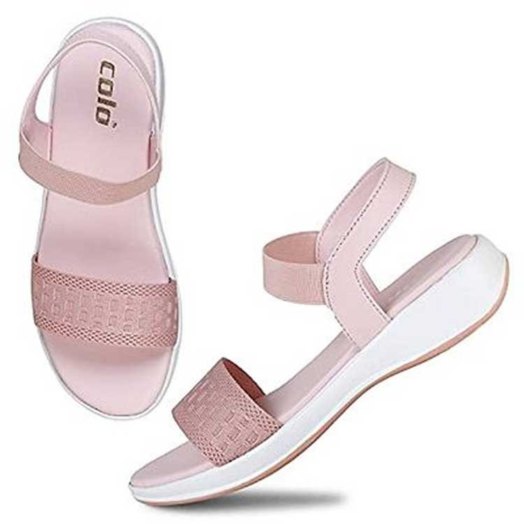 Women's Sandal with block high heel in Pink Peach color by Bella Ficotto |  eBay