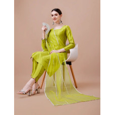 Stylish Fancy Designer Art Silk Kurta With Bottom Wear And Dupatta Set Women