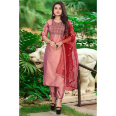 Stylish Fancy Designer Art Silk Kurta With Bottom Wear And Dupatta Set Women