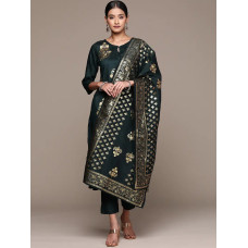 Fancy Art Silk Printed Kurta Bottom And Dupatta Set For Women