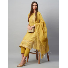 Stylish Cotton Blend Kurta, Bottom And Dupatta Set For Women