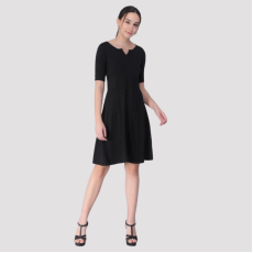 Womens Cotton Blend Solid Mid-Length Dress