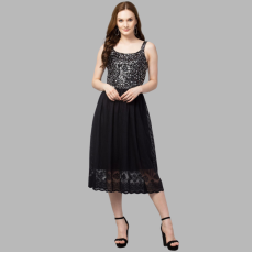 Womens Polyster Net Sequin Midi-Dress