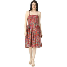 Womens  Printed Midi Dress