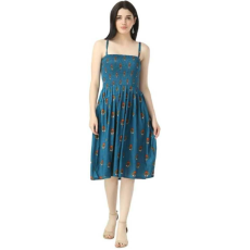 Womens Rayon Printed Midi Dress 