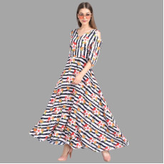 Womens Blended Solid Fit and Flare Dress Multicolor