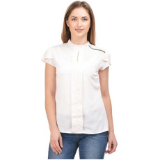 Women's Crepe Solid High Neck Top 