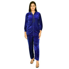 Womens Velvet Solid Night Suit for women